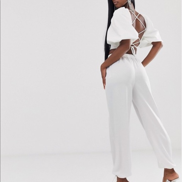 ⭐️NEW⭐️ASOS Silky White Jogger Pant Size 8 NWT - Picture 4 of 12